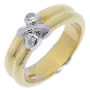 TIFFANY&Co. Signature Ring 2P diamond K18 yellow gold/K18 white gold/diamo...